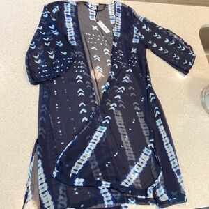 Sonoma Navy Overlay Top